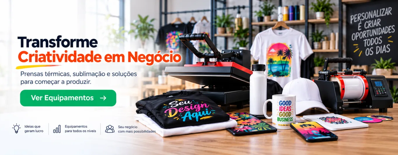Prensas t&eacute;rmicas e equipamentos de personaliza&ccedil;&atilde;o
